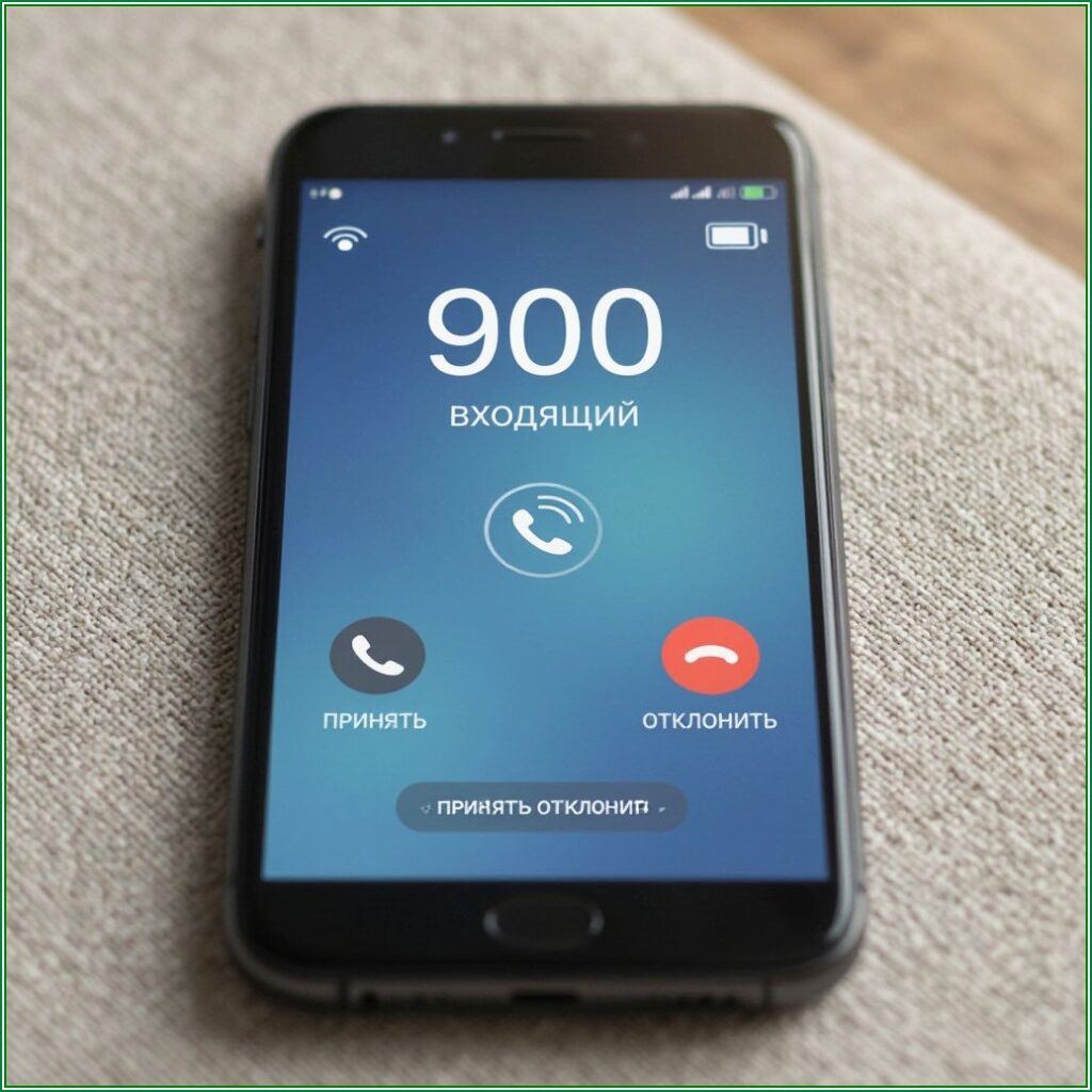Вызов с номера 900 на экране